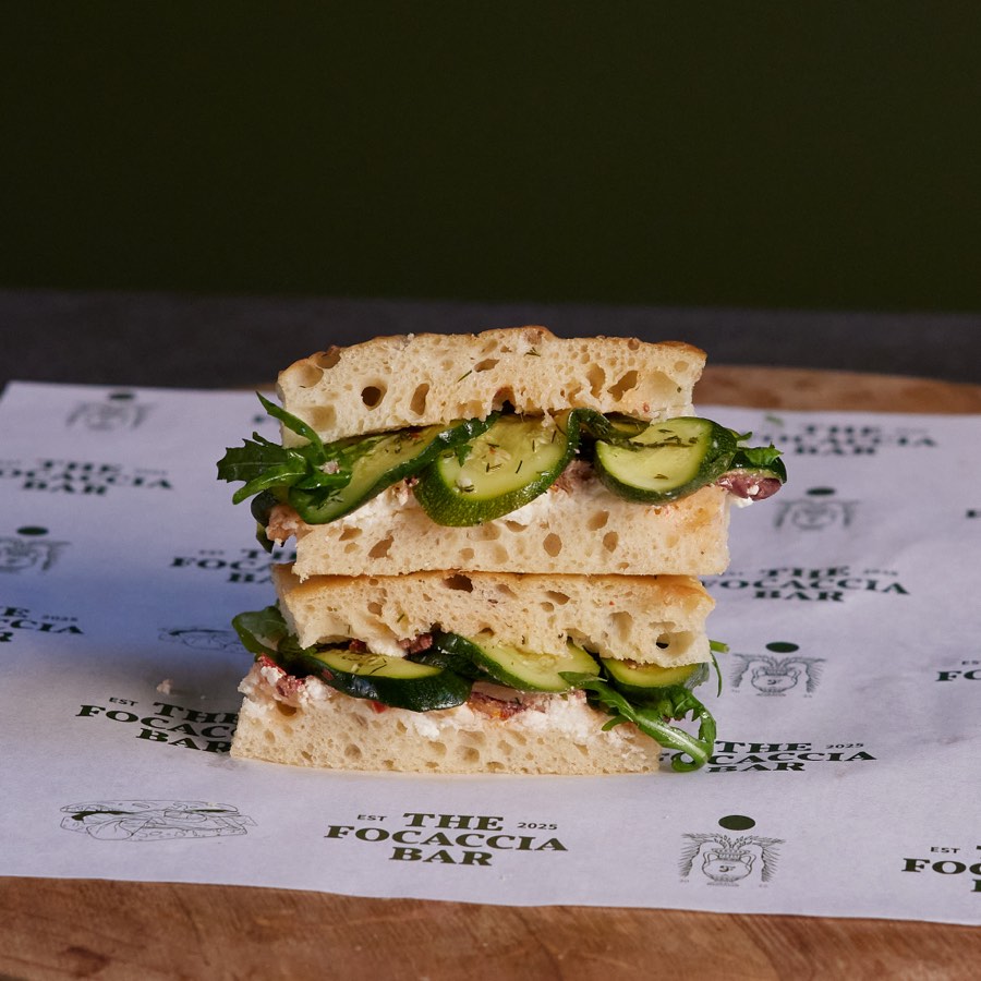 Marinated Veg focaccia sandwich