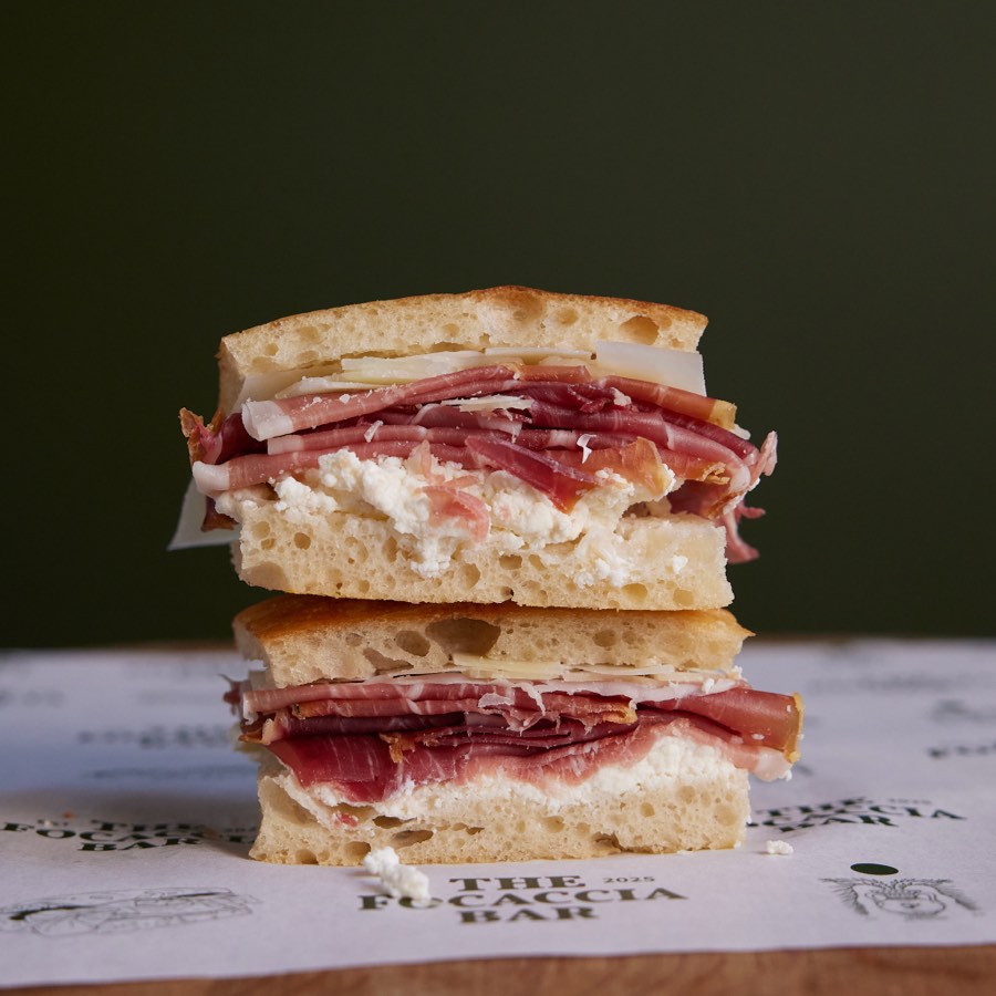 Truffle Prosciutto Crudo focaccia sandwich
